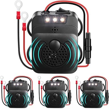 Kittmip 4 Pack Under Hood Animal Repeller Ultrasonic Mouse Repeller Rat Repellent Small Ultrasonic Mice Deterrent 12V Car Pest Repeller Vehicle Automobile Get Rid of Animal in Car Engine Strobe Light