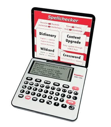 Franklin DBE-1200 Bilingual Electronic Dictionary – English-Spanish, Spanish English Digital Dictionary, Translator, Phrasebook, Spell Checker, Portable Device with LCD Screen