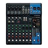 Yamaha MG10XU 10-Channel Analog Mixer, with 4 Microphone Preamps, 3 Dedicated Stereo Line Channels, 1 Aux Send, EQ, 1-knob Compressors, and Digital Effects