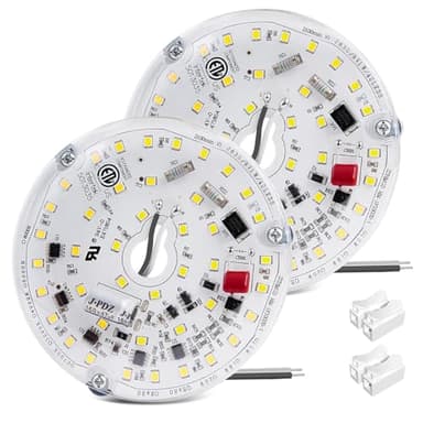 Lamptobe 4 Inch Ceiling Fan LED Light Replacement 2-Pack, 15W 5000K 1600LM Dimmable LED Ceiling Fan Light Retrofit Kits for Ceiling Light, 120V, CRI90