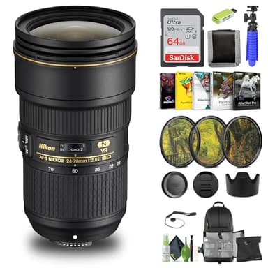 Nikon NIKKOR Z 70-200mm f/2.8 VR S Optical Telephoto Zoom Lens Z Cameras (20091) + 64GB Memory Card + Filter Kit + Backpack + Card Reader + Corel Photo Software + Flex Tripod + More