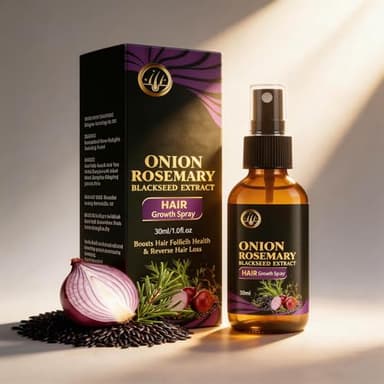 Onion Juice for Hair Growth Oil, Hair Serum With Onion, Rosemary, Black Rice, Cold-Pressed, Stimulates Hair Growth, Hydrating Serum for Scalp & Hair Care(1Pcs Rosemary Extract)