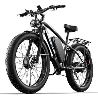 GAMVIRE (24"-V7PRO-White) 4000W Peak 5000W Dual Motor Electric Bike for Adults, 52V 32AH Removable Battery Mountain Ebike, 45MPH Up to 90 Miles Fat Tire E Bike, 7-Speed Electric Bicycles