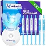 Whitebite Pro Professional Teeth Whitening Kit with Gels for Sensitive Teeth: Whitening LED Light, 35% Carbamide Peroxide Gel, Remineralization Gel (Mint)