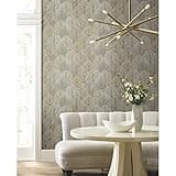 York Wallcoverings Candice Olson PSW1425RL Warm Taupe Leaf Concerto Premium Peel and Stick Wallpaper