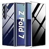 AFENGBOX Case for Samsung Galaxy Z Fold 7 with Privacy Screen Protector,Ultra Thin Anti Yellowing Shockproof Scratch Resistant Bumper Cover Protective Phone case for Galaxy Z Fold 7 2025,Clear
