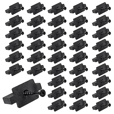 LifCratms 50Pcs Hidden Fasteners Clips for Deck Fastening, Black Nylon Plastic T Clips with Metal Screws for Composite Decking Boards Universal Deck Fastener Clips System