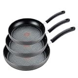 T-fal Ultimate Hard Anodized Nonstick Fry Pan Set 3 Piece: 8, 10.25, & 12 Inch, Oven Broiler Safe 400F, Kitchen Cookware Set, Pots and Pans Set Non Stick, Frying Pans, Skillets, Dishwasher Safe, Black