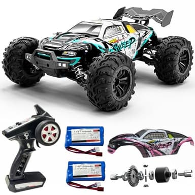 LUMENAS 1:16 Scale Brushless RC Car for Adults, 45+ MPH High Speed, 4WD Waterproof Off-Road All-Terrain RC Truck with 2 Batteries & 2.4GHz Controller (1:16 Scale Brushless)