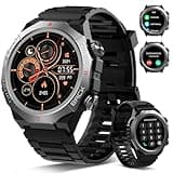 Military Smart Watches for Men(Answer/Make Calls), 1.39"HD Fitness Watch, 24/7 Heart Rate Sleep Monitor, Smart Watch for Men 110+ Sport Modes, 30Day, IP68 Waterproof Smartwatch for Android iOS, Black
