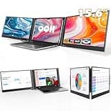 QQH Laptop Screen Extender, 15.6” Triple Portable Monitor for Laptop with Ultra-Slim FHD IPS Display, USB-C Plug and Play Extended Screen Compatible with MacOS, Windows, Android for 12-16" Laptops