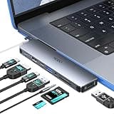 USB C Adapter Hub for MacBook Pro Air 2024-2018, Mac Adapter Multiport for MacBook 13" 15" 16", Mac Accessories Hub 8 in 2 with HDMI Thunderbolt 3 USB-C USB 3.0 2.0 SD/TF Card Reader