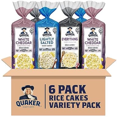 Quaker Large Rice Cakes, 3 Flavor Topper Variety Pack, Pack of 6