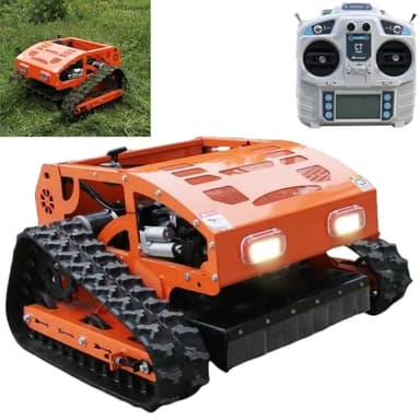 Heavy-Duty Remote Control Lawn Mower with 9Hp Four Stroke Gasoline Engine, Manganese Steel Blade, Adjustable Cutting Height and Speed, All Terrain Grass Cutter Yard Mower Remote Control