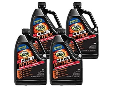 Zep Clog Attack Hair, Buildup, and Grease Remover Gel - 1 Gallon (Case of 4) ZUCA128 - Zep's Strongest General Drain Opener