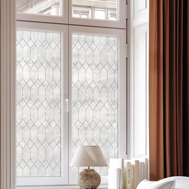 Artscape Old English 36 x 72 Inch Window Film, Made in USA – Provides Privacy, Non-Adhesive, Textured Leaded Glass Pattern, UV Protection, Easy to Apply and Removable