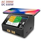 HOTA D6 Pro Lipo Balance Charger Powerful Duo Smart Charger/Discharger Dual Channel AC200W 100-240V DC650W 15A for Lipo LiIon LiHV NiMH Battery with IPS Screen(Black Color)