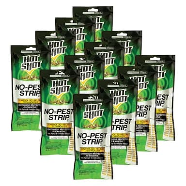 Hot Shot No-Pest Strip, Kills Flying And Crawling Insects, Penetrating Vapor, Pack of 12