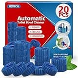 USKICH Toilet Bowl Cleaner Tablets 20 PACK, Bathroom Automatic Toilet Tank Blue Cleaners with Bleach, Slow-Releasing Household Toilet Cleaners for Deodorizing, Descaling, against Tough Stains