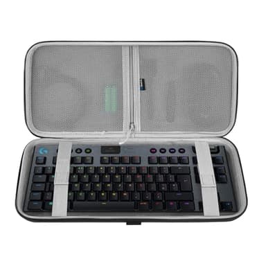 GEEKRIA TKL Keyboard Case, Hard Shell Travel Carrying Bag for 80% / 87 Keys Mechanical Gaming Keyboard, Compatible with Logitech G915 TKL, G PRO Keyboard/G PRO X (Extra Space)