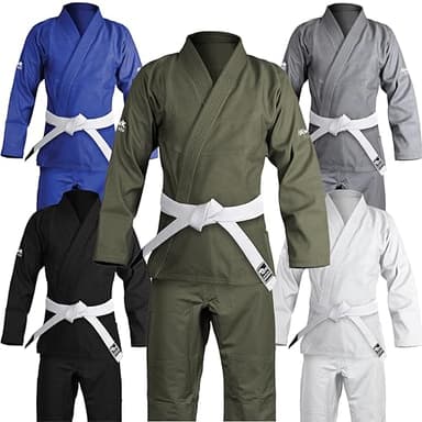 Hawk Sports Brazilian Jiu Jitsu Gi for Men and Women, Ultra-Light Extra Tough Premium Fabric BJJ Gi for Martial Arts Training & Competition, Comfy Perfect Fit BJJ Gear - Size A2, Military Green