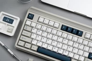 Klymra PBT Keycaps Set, Doubleshot 137 Key Caps,Cherry Profile Custom Keycap for 61/64/68/84/87/100/104/108 Mechanical Keyboard, Compatiability for 60 65 75 100 Percent Keyboads (White Grey Blue)