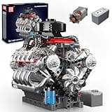 Mould King Mini V8 Engine Model Kit That Works - 487+ PCS Build Your Own Visible Model Engine Kit for Adults with Motor and Battery, STEM Car Engine Building Blocks Toys for Kids/Adults Collections