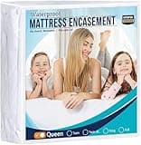 Utopia Bedding Zippered Mattress Encasement Queen, 100% Waterproof Bed Bug and Dust Mite Proof Mattress Protector, Absorbent Six-Sided Mattress Cover