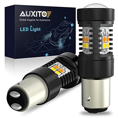 AUXITO 1157 Switchback LED Turn Signal Light Bulbs 2057 2357 7528 BAY15D P21/5W White/Amber Dual Color LED Bulbs with 3030SMD Chipsets for Turn Signal Blinker Parking Daytime Running Tail Lights