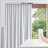 Electric Curtain Tracks 87"-244" Remote Automated Curtain Smart Curtains Motorized Curtains Rod with Remote Control (118'')