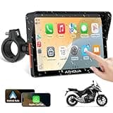 APHQUA 722 7-Inch Motorcycle GPS Navigation System with Apple CarPlay & Android Auto, Waterproof Touchscreen, Bluetooth, IP67 Waterproof for Motorbike, Support Siri & Google Assistant