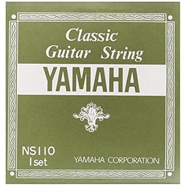Yamaha NS110 Set Strings for Classical Guitar Set 1 to 3 Strings Nylon, 4 to 6 Strings Thin Nylon Wrapped Silver Wound
