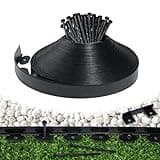 No Dig Landscape Edging Border 100 FT 2 Inch Tall with 180 Spikes, Plastic Edging for Landscaping, Garden Edging Border No Dig, Flower Bed, Paver and Lawn Edging Border, Black