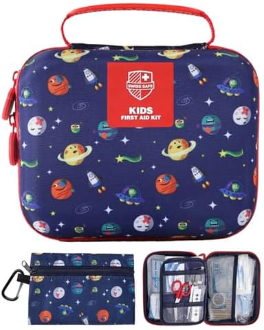 Swiss Safe First Aid Kit for Kids 246 Pieces - for Travel, Home & Car Emergency Kit, Baby & Toddler First Aid, Small Portable Kit with Mini Bag