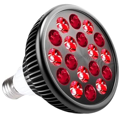 wolezek Red Light Therapy Bulb, 18 LEDs Red Light for Body and Face with 660nm and 850nm Near-Infrared Combo Wavelength, Infrared Light Therapy Lamp Device for Skin Care Pain Relief (Only Bulb)
