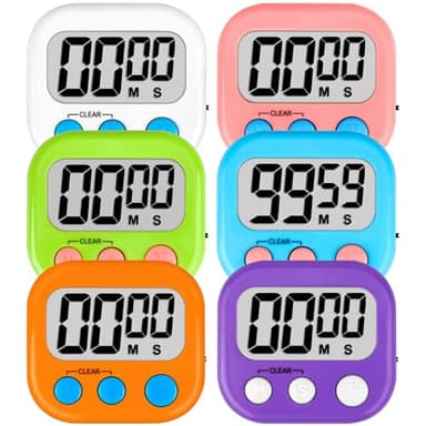 ZILLEEN Classroom Timers for Kids Classroom Magnetic Digital Kitchen Timers for Cooking Teachers Gym Game 6 Pcs
