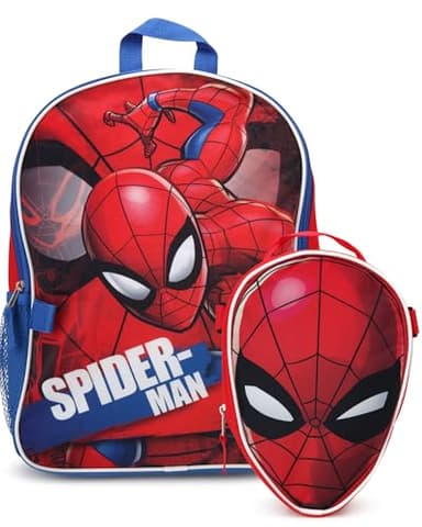 Fast Forward Spider-Man Boys Backpack and Lunch Box Set - 2 Piece 15 Inch School Backpack With Detachable Lunch Bag, Size One Size, Spider-Man Red Lunch Bag