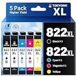 822XL Remanufactured Replacement for Epson 822XL Ink Cartridges Combo Pack 822 822 XL T822XL Ink for Workforce Pro WF-3820 WF-4830 WF-4820 WF-4830 WF-4833 WF-4834 Printer (5 Pack)