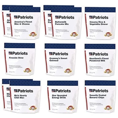 4Patriots Emergency Starter Food Kit: Emergency Food Supply Designed to Last 25 Years, 88 Servings