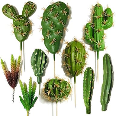 Cayway 10 PCS Faux Fake Succulents Artificial Cactus DecorFaux Cactus Cacti Plant Artificial Cactus Succulent Artificial Succulent Plants for Decoration Faux Cactus Plant Bulk
