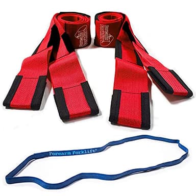 Forearm Forklift 2-Person Lifting and Moving Straps - Lift and Carry Furniture, Appliances, Mattresses or Items up to 800 lbs Like a Pro, Includes Movers Rubber Band, Firehouse Red Special Edition