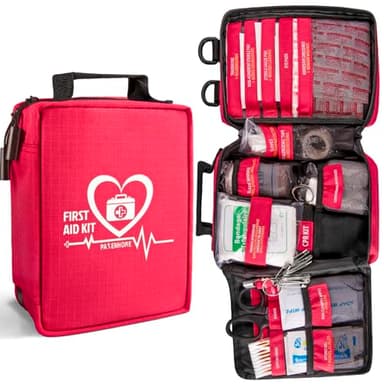 First Aid Kit, Trauma First Aid Kits with Labelled Compartments Molle System, Professional Emergency Kits for Home, Office, Car, Outdoor, Hiking, Travel, Camping