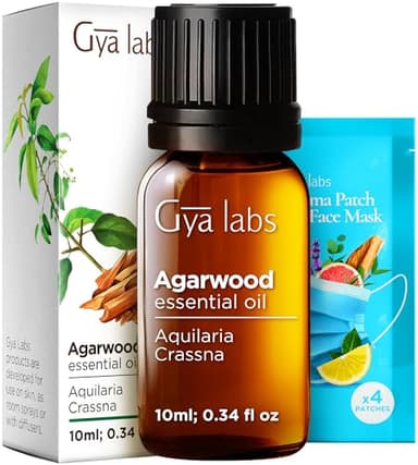 Gya Labs Agarwood Essential Oil - 0.34 Fl Oz - for Hair, Skin, Diffuser, Aromatherapy & DIY Candle Making Scent