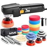 AUTIWOZ Mini Buffer Polisher, Car Polisher Waxer, 600W Rotary Polisher Machine with 33Pcs Polishing Kit, with 1" /2" /3" Base Pads M14 Thread Extension Shaft for Car Boat Sanding Polishing and Waxing