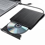 Haiway External DVD Drive, USB 3.0 Type-C CD Burner Portable CD DVD +/-RW Optical Drive Slim CD DVD ROM Rewriter CD/DVD Player Writer Reader for Laptop Desktop MacBook PC Windows Linux Mac OS (Black)