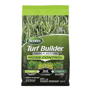 Scotts Turf Builder Triple Action for Moss Control - Moss Killer and Lawn Fertilizer, Lawn Care, Covers Up to 8,000 sq. ft., 40 lb.
