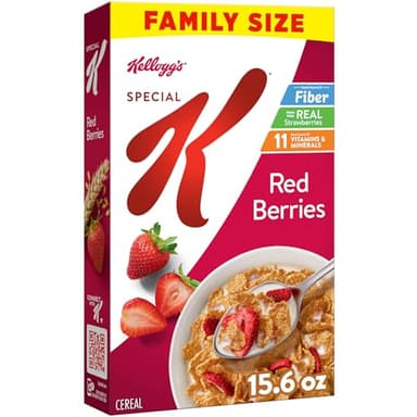Kellogg's Special K Breakfast Cereal, Fiber Cereal, Family Breakfast, Family Size, Red Berries, 15.6oz Box (1 Box)