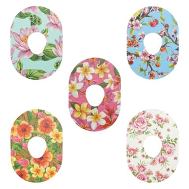 30PCS Adhesive Patches for Dexcom G7. Glucose Monitor Over Patches Waterproof Compatible with Dexcom G7 Sensor. Long-Lasting Adhesion(6 * 5 Types of Flowers)