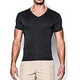 Under Armour Men's HeatGear Tactical V-Neck Compression Short-Sleeve T-Shirt , Black (001)/Clear, Small