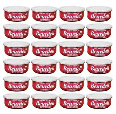 Beurdell French Salted Real Canned Butter 100% Natural Pasteurized Butter A real butter from France | Great For Hurricane Preparedness Emergency Survival Kit Great For Cooking, Baking Pack of 24